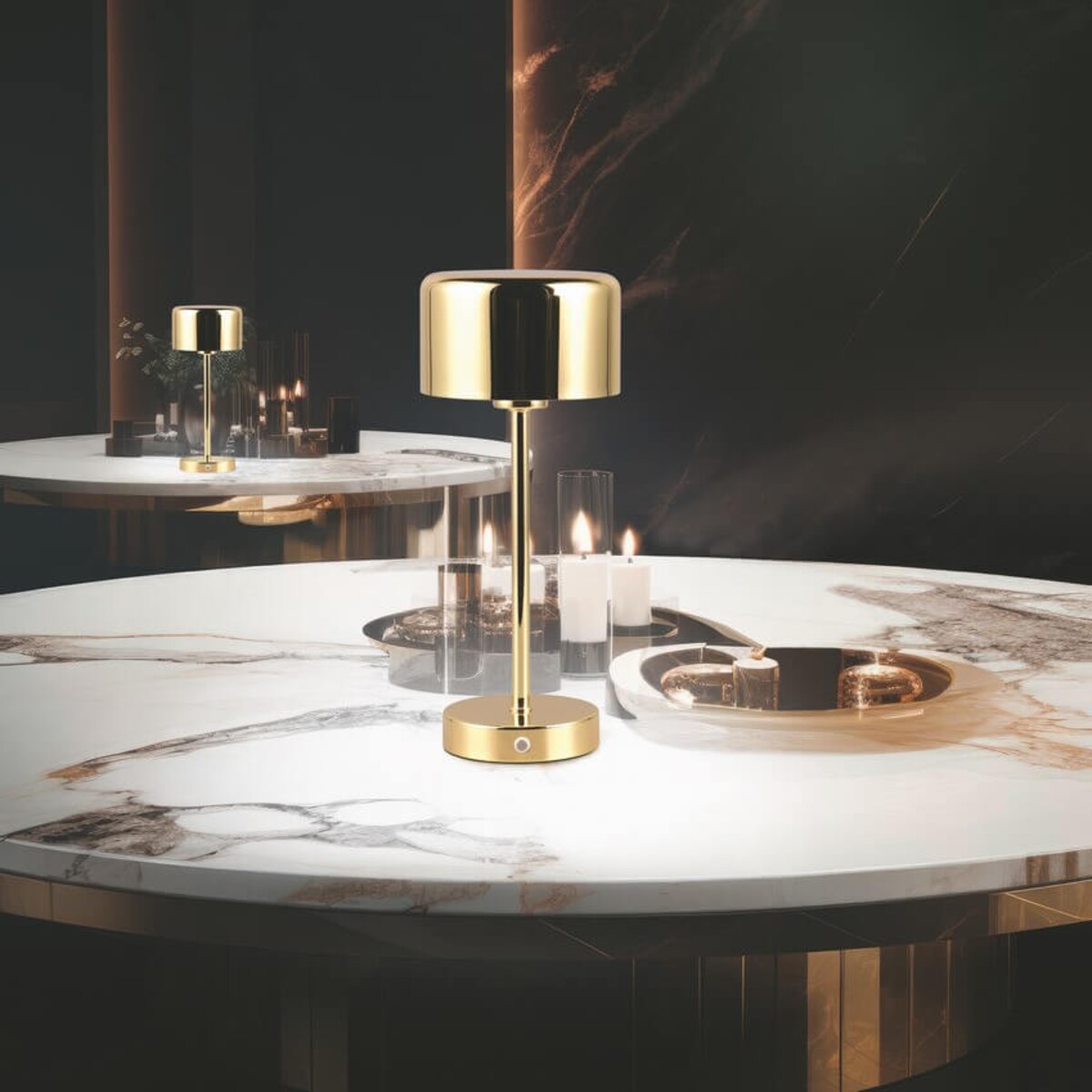 Nocna lampka dotykowa Jeff R59151103 RL Light LED 1W 3000K czarny złoty połysk