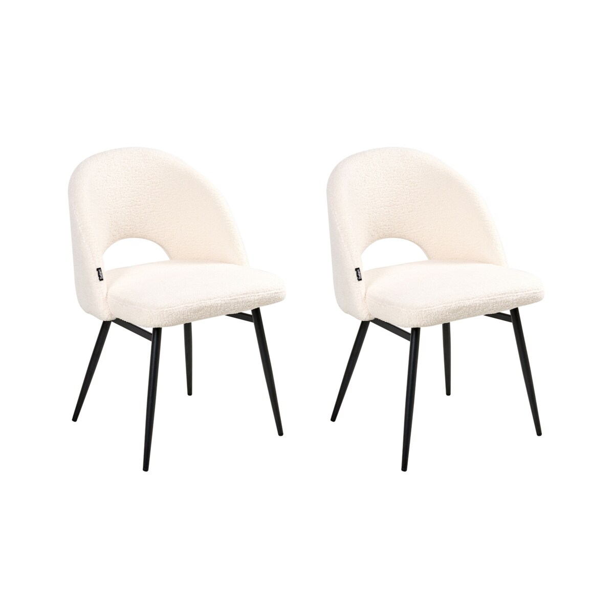 Zestaw 2 krzeseł do jadalni ONAGA Boucle Biały