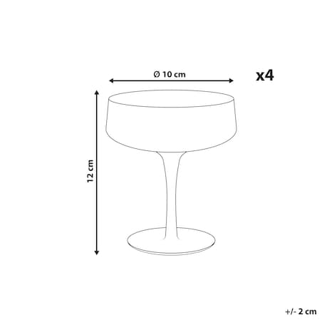 Zestaw 4 pucharków do szampana QUARTZ 170 ml Szary