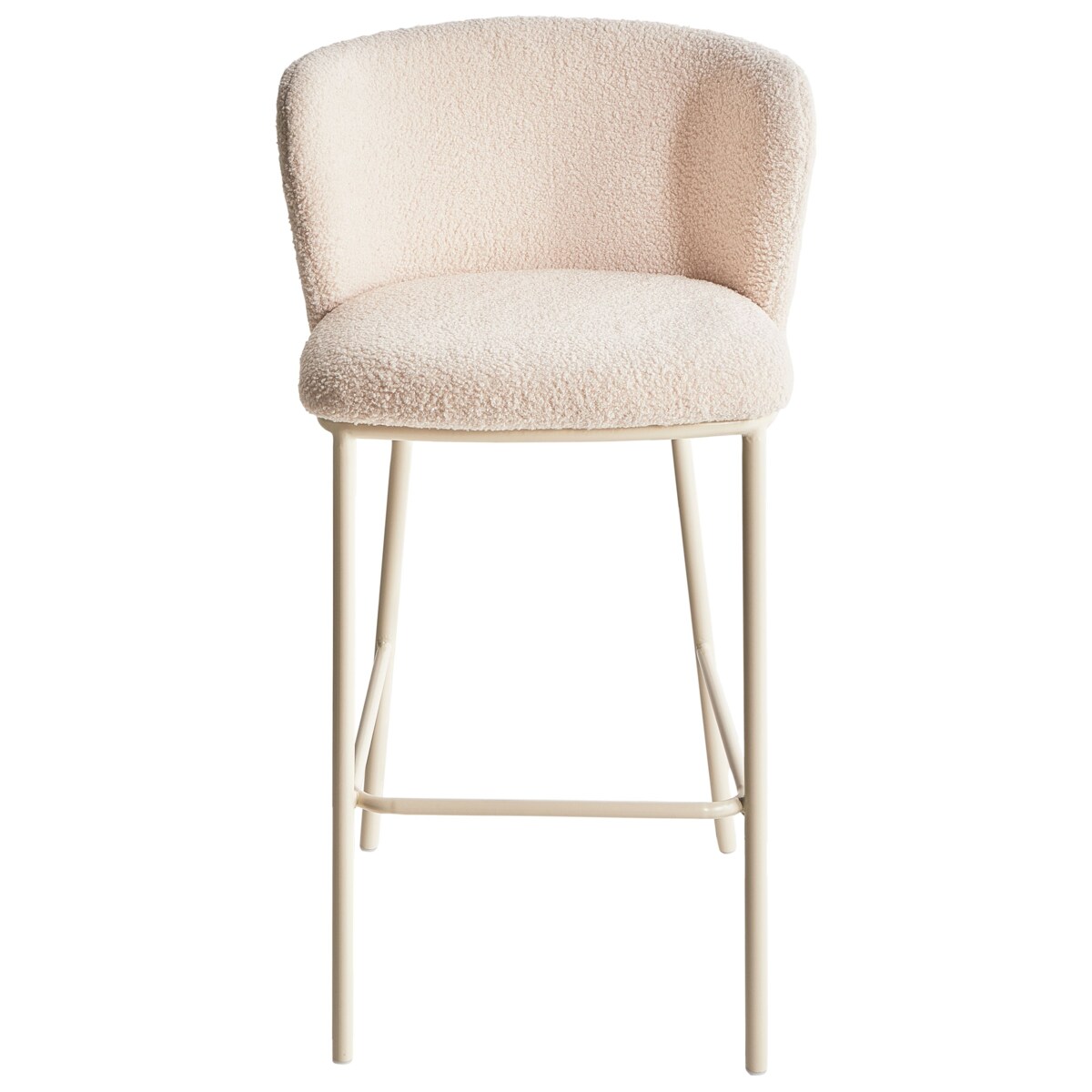 Zestaw 2 krzeseł barowych MINA II Boucle Beżowy