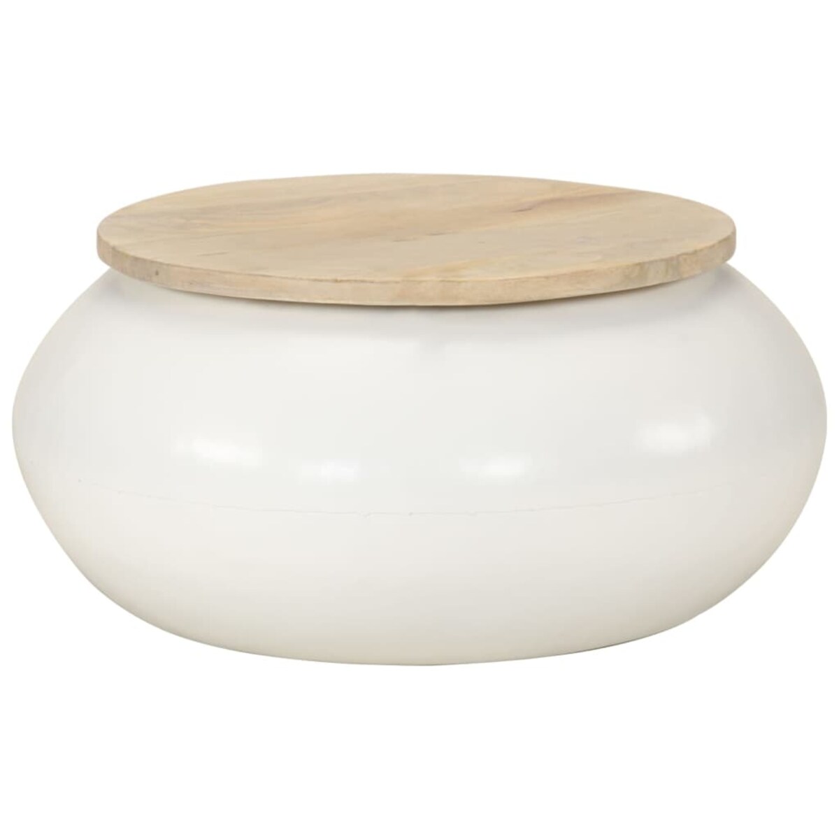 vidaXL Stolik kawowy, biały, 51x51x27 cm, lite drewno mango