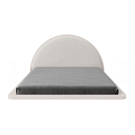 Łóżko lewitujące drewniane bukowe Visby MOMOKO / 160x200 cm, kolor biały