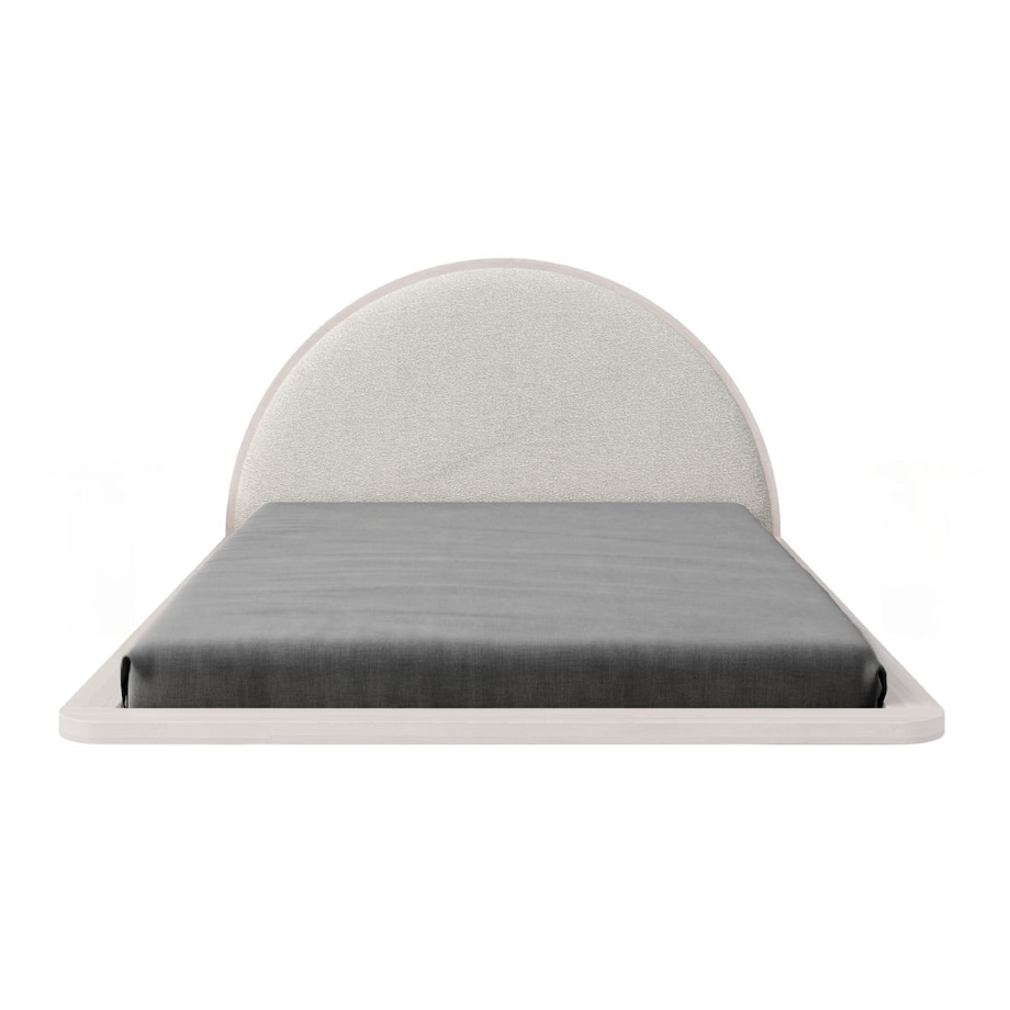 Łóżko lewitujące drewniane bukowe Visby MOMOKO / 160x200 cm, kolor biały