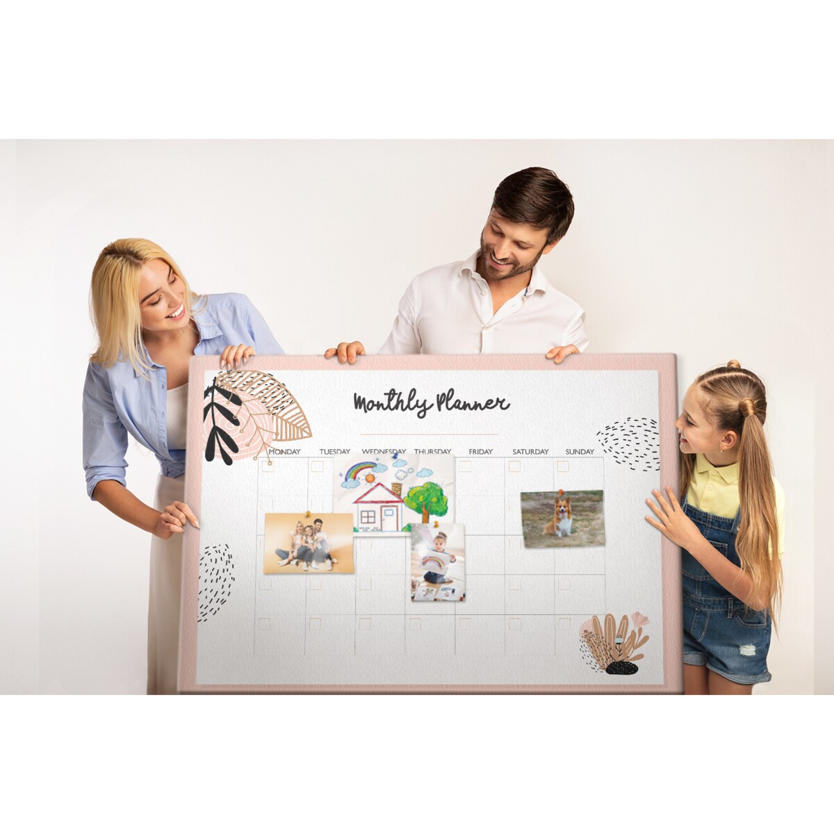 Tablica korkowa Planer miesięczny 140x100cm - drewniane pinezki