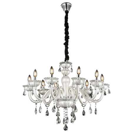 Żyrandol LAMPA wisząca TEEJAY 64118-10 Globo świecznikowa OPRAWA pałacowy zwis z kryształkami maria teresa crystal biały