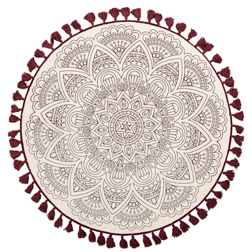 Dywan AYAKLI Czerwony ø 120 cm Bawełna