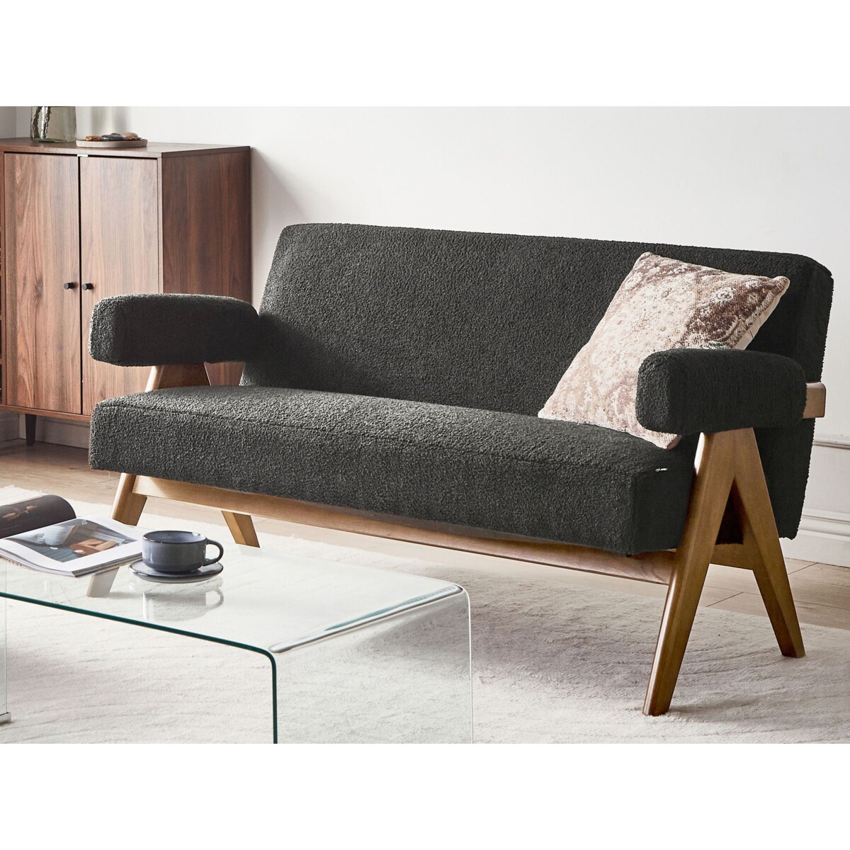 Sofa TAMRE Boucle Czarny dla 2 osób