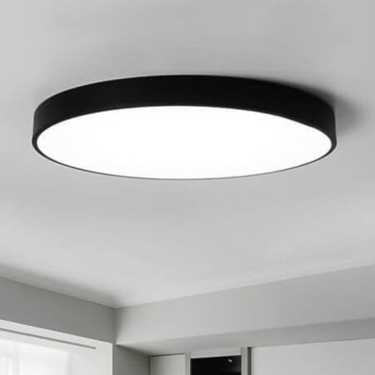 Plafoniera LAMPA sufitowa MODERN MD1001-30-HW Abigali metalowa OPRAWA plafon LED 20W 3000K okrągły czarny