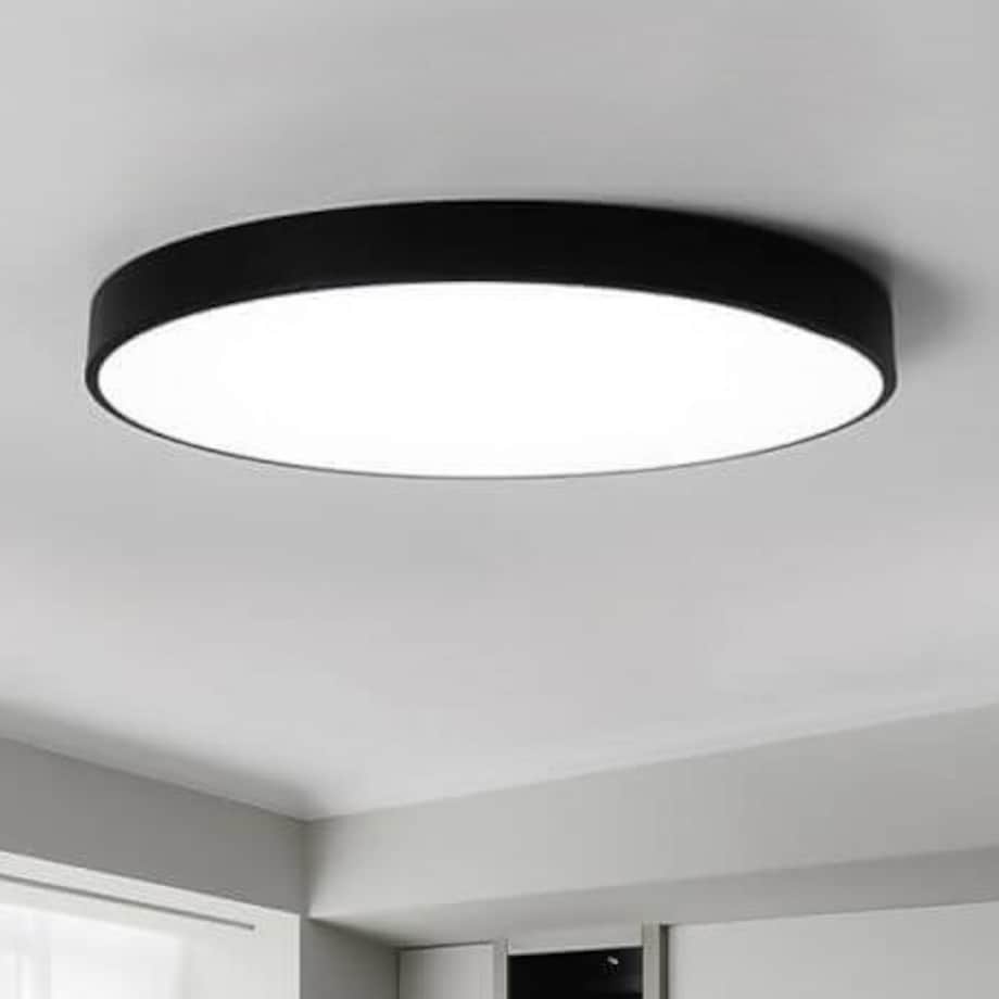 Plafoniera LAMPA sufitowa MODERN MD1001-30-HW Abigali metalowa OPRAWA plafon LED 20W 3000K okrągły czarny
