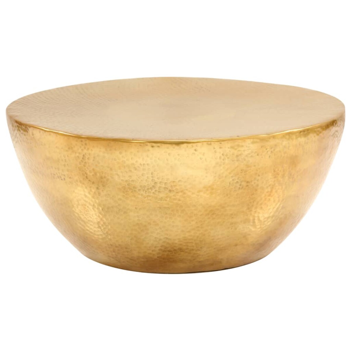 vidaXL Stolik kawowy z młotkowanego aluminium, 70x30 cm, mosiądz