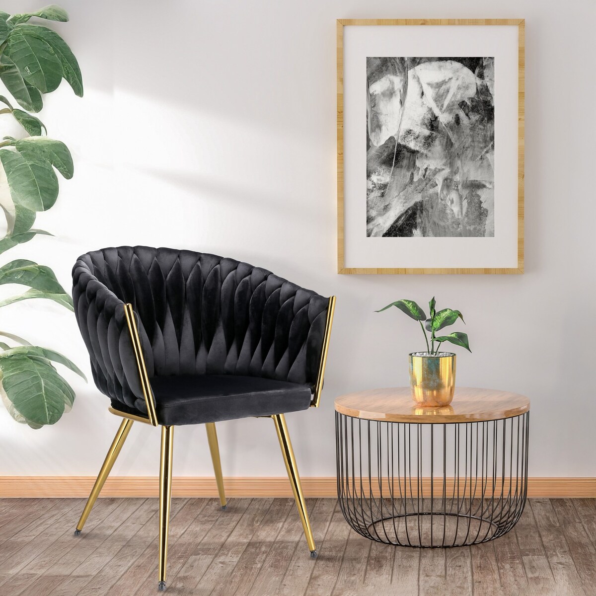 Krzesło MOLTO czarne nogi złote