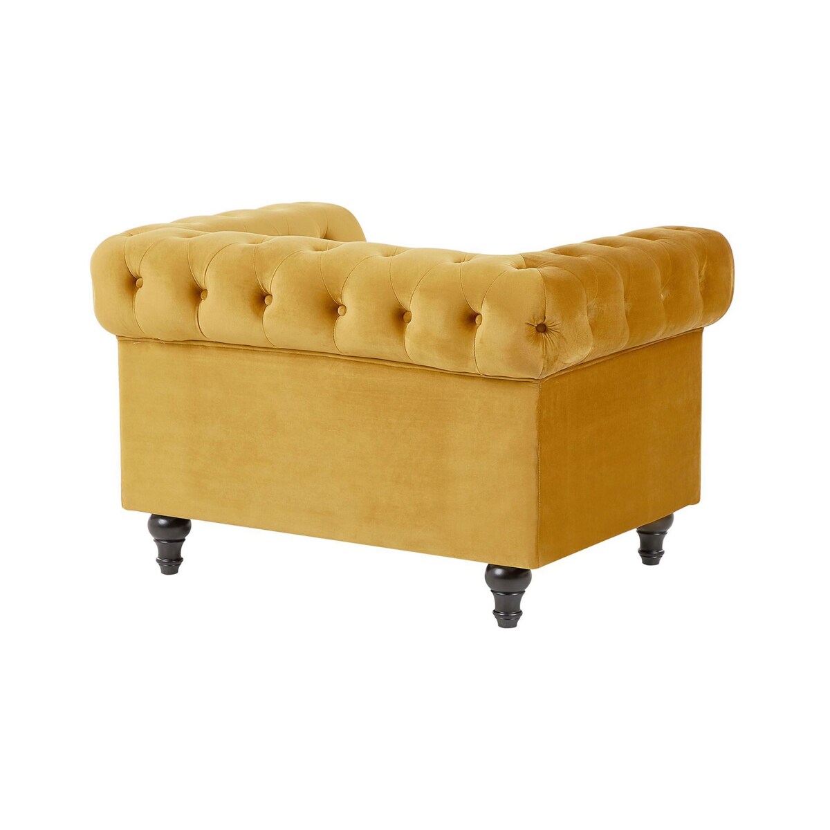 Fotel welurowy żółty CHESTERFIELD