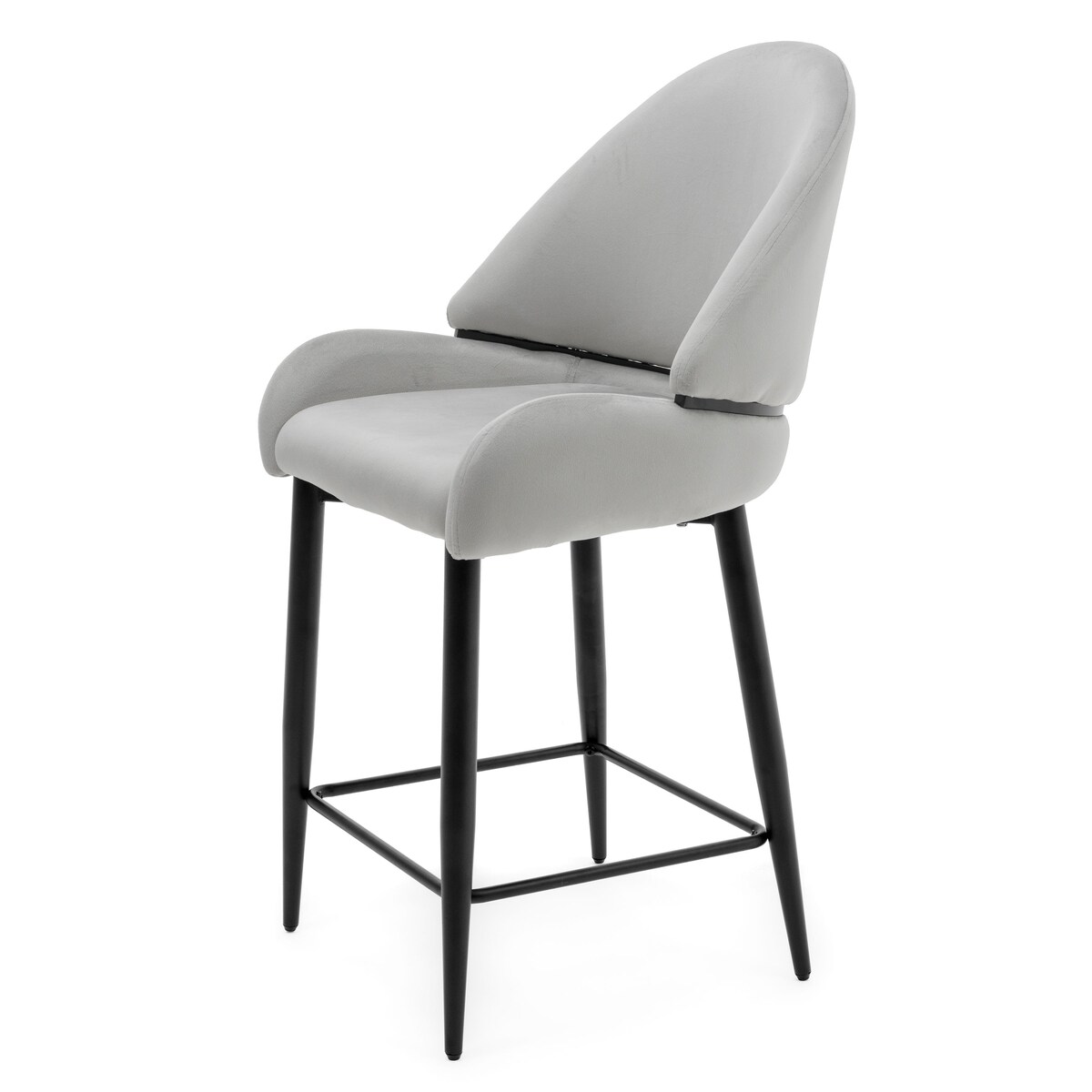 Hoker tapicerowany welurowy do salonu BERGAMO jasnoszary