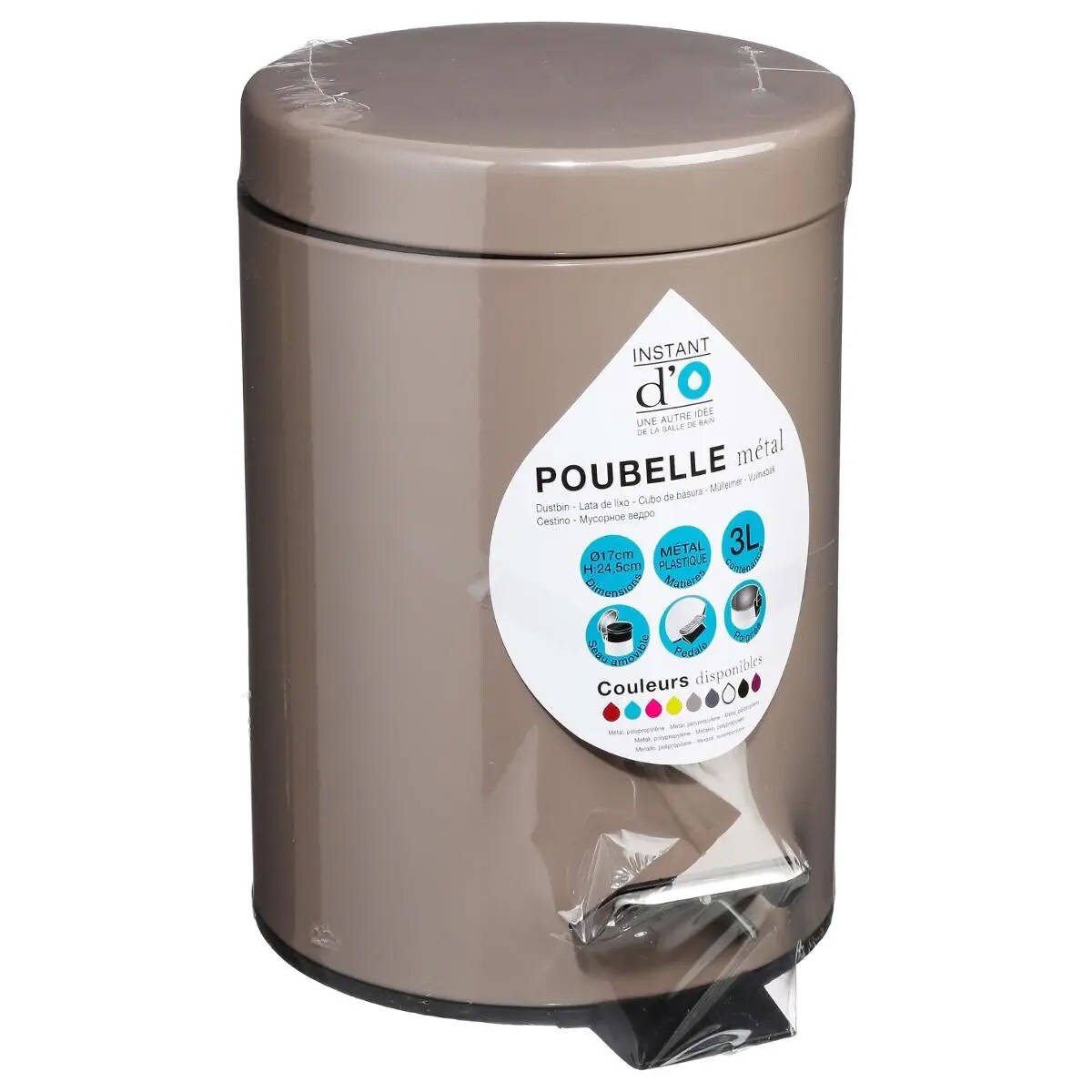 Kosz łazienkowy, pojemnik na śmieci, pojemność 3 l, otwierana pokrywa