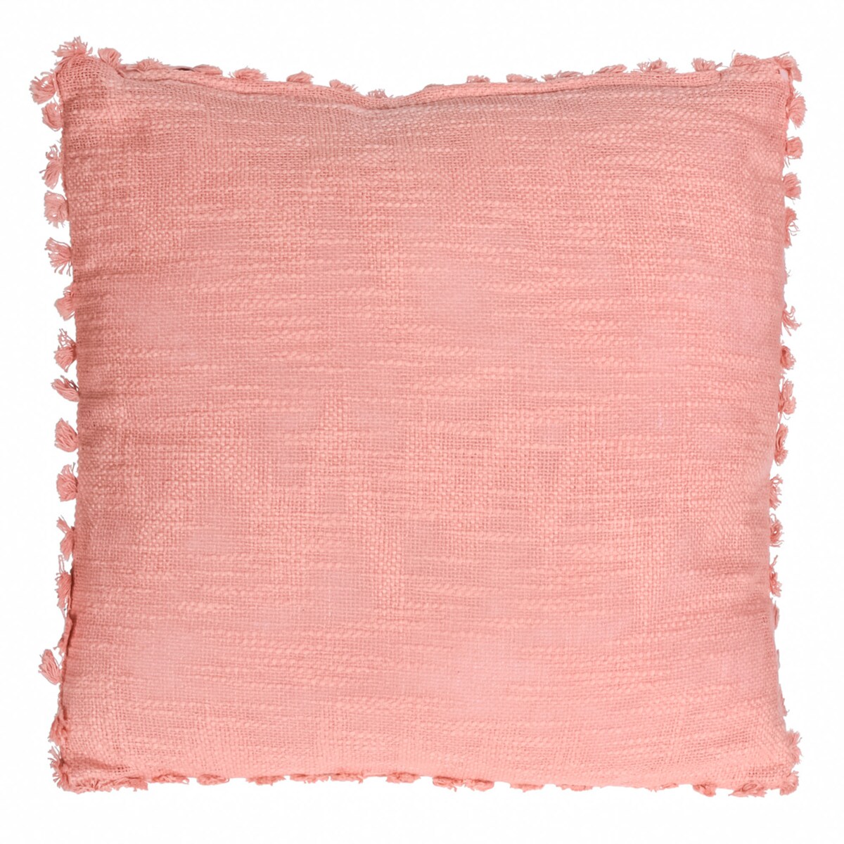Poduszka Boho Z Frędzlami Dekoracyjna Ozdobna 45x45cm Różowa