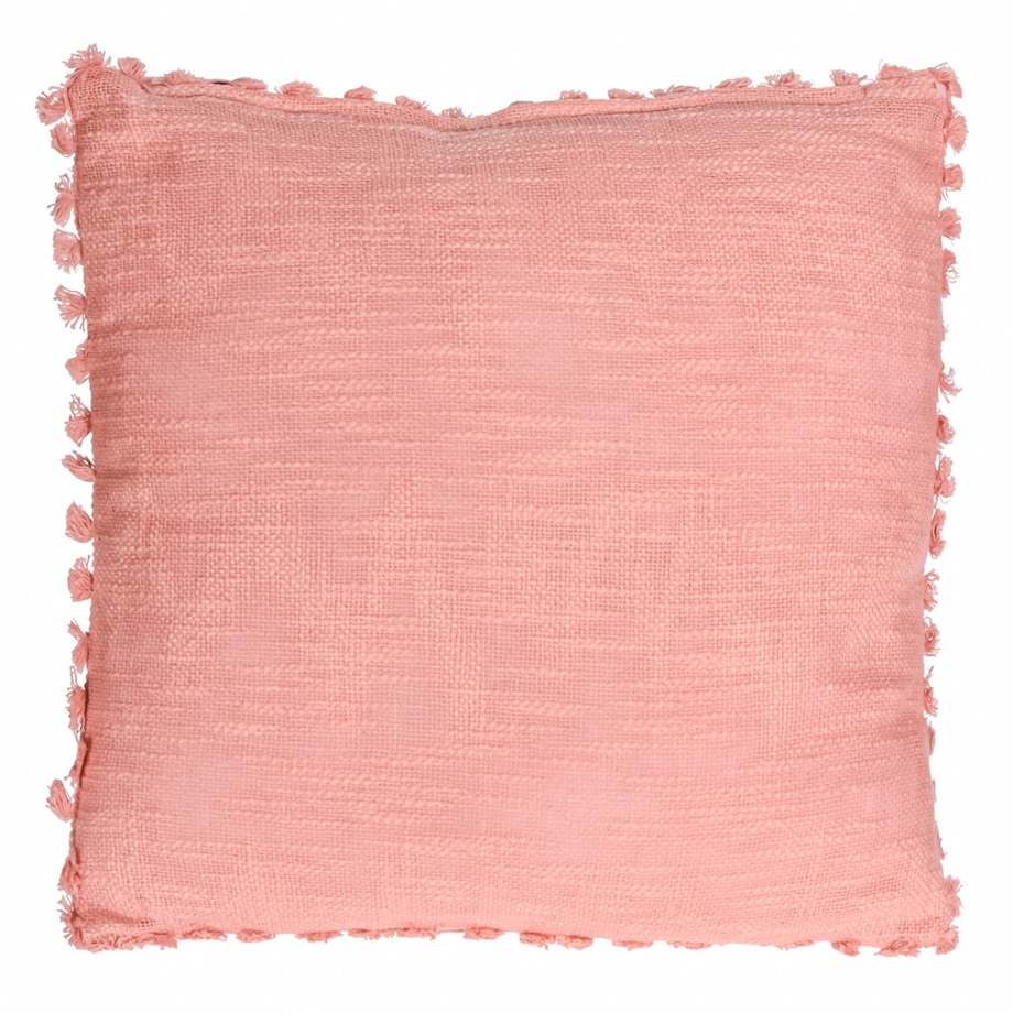 Poduszka Boho Z Frędzlami Dekoracyjna Ozdobna 45x45cm Różowa