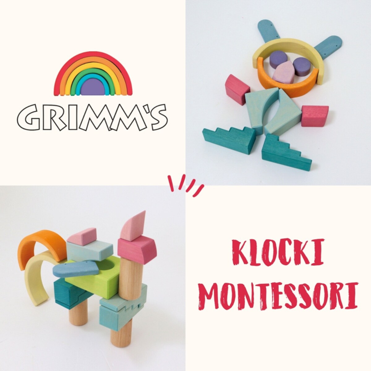 Układanka drewniana w ramce – klocki drewniane Grimm's dla rocznego dziecka