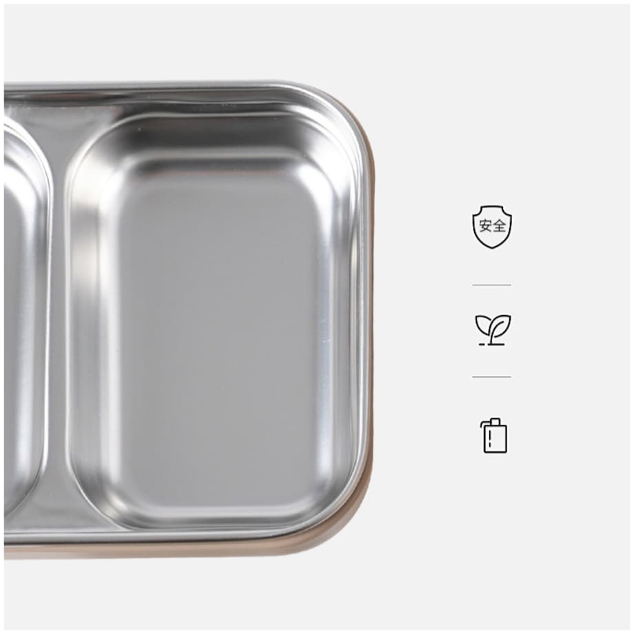 Śniadaniówka LUNCH BOX z widelcem, stal nierdzewna, 2 poziomy, zielony PJM50ZIE