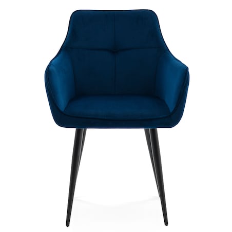 Krzesło tapicerowane welurowe QUATTRO velvet granatowy