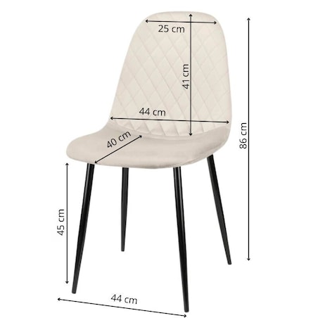 Krzesło tapicerowane nowoczesne pikowane do salonu jadalni beżowe