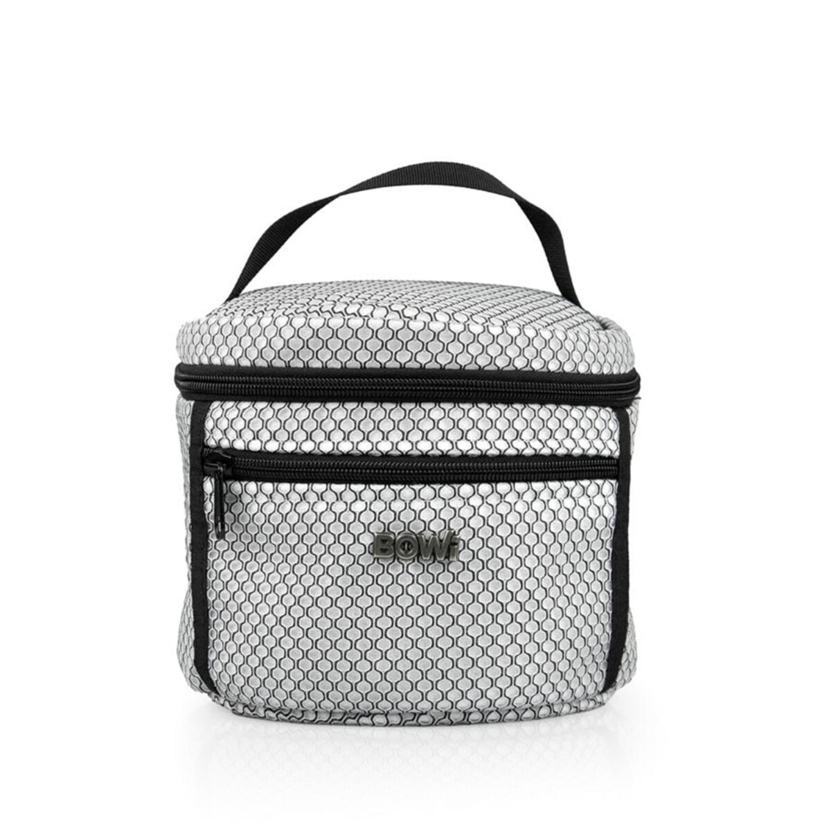 Kosmetyczka okrągła M 18X16 cm -biało-czarna wzór cebulki