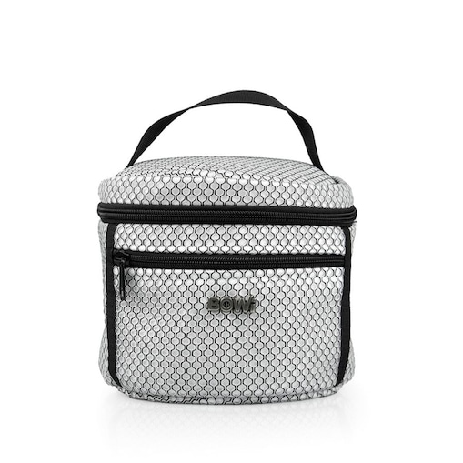 Kosmetyczka okrągła M 18X16 cm -biało-czarna wzór cebulki