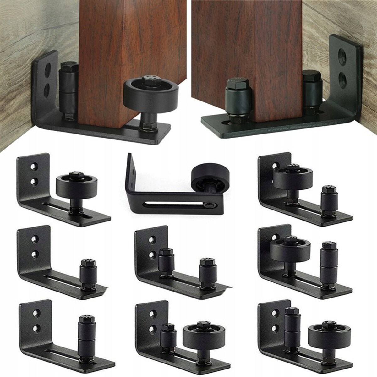 Prowadnik prowadzenie dolny do drzwi przesuwnych czarne