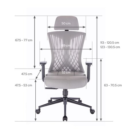 FOTEL BIUROWY ERGONOMICZNY AVERY JASNOSZARY