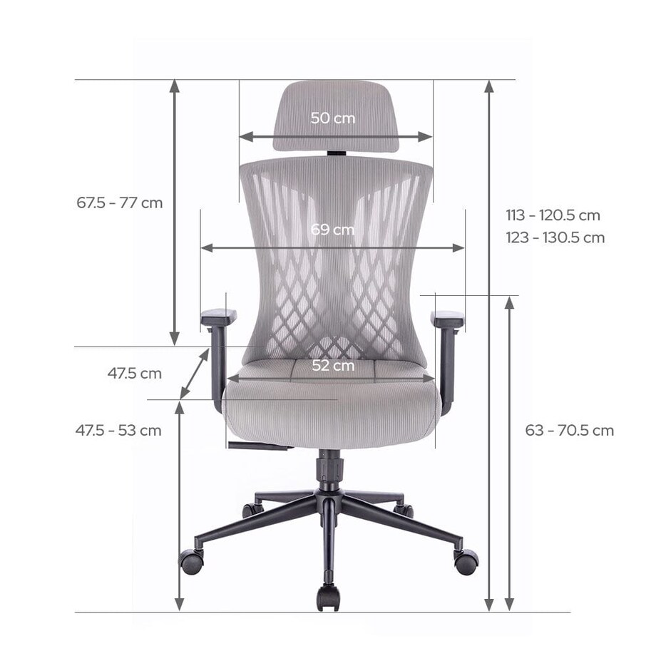 FOTEL BIUROWY ERGONOMICZNY AVERY JASNOSZARY