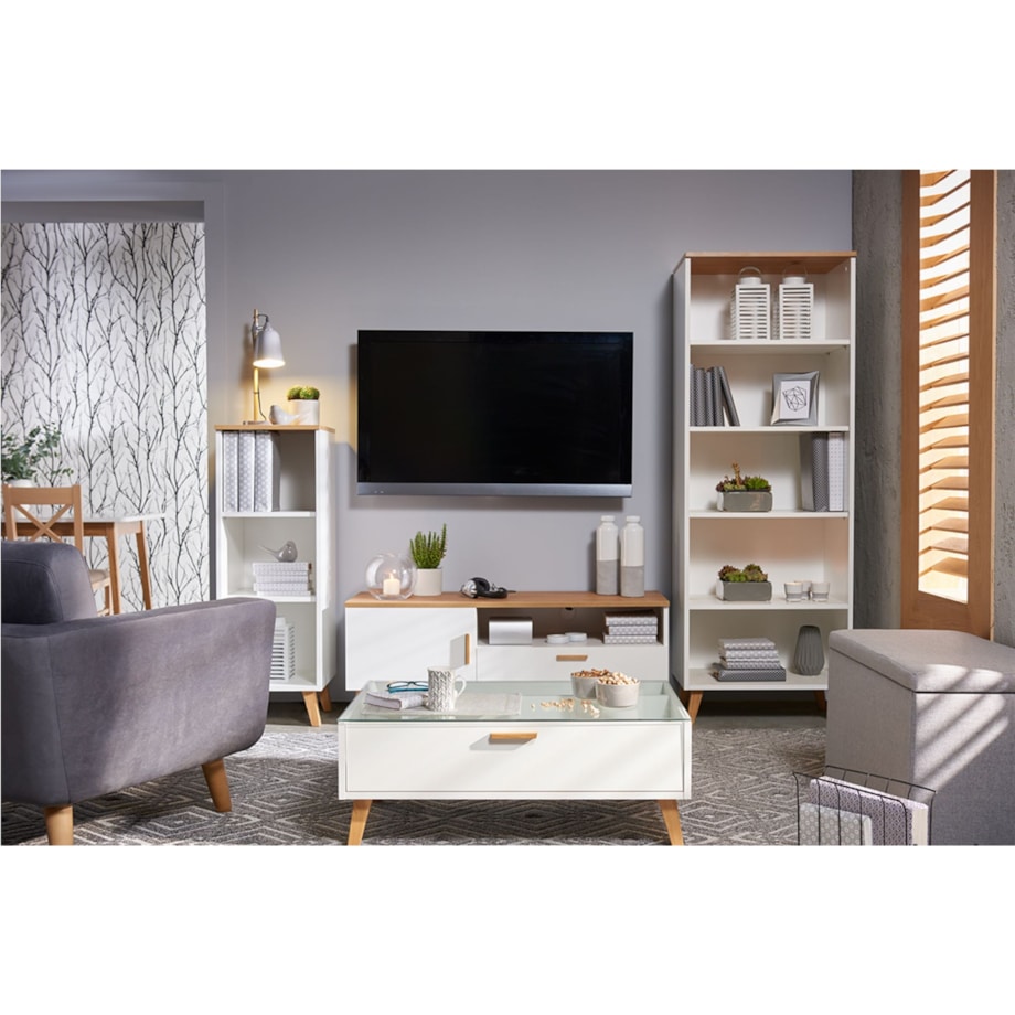 KONSIMO FRISK Biały stolik kawowy skandynawski