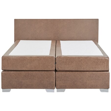 Łóżko kontynentalne ekoskóra 180 x 200 cm brązowe PRESIDENT
