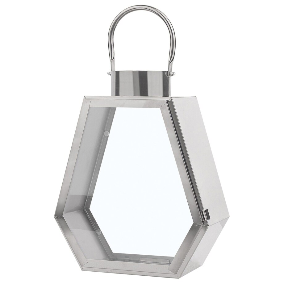 Lampion stalowy 35 cm srebrny CORSICA