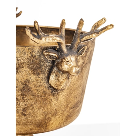 Osłonka metalowa złota 22,5x25x18 cm na podstawce ANTICO small