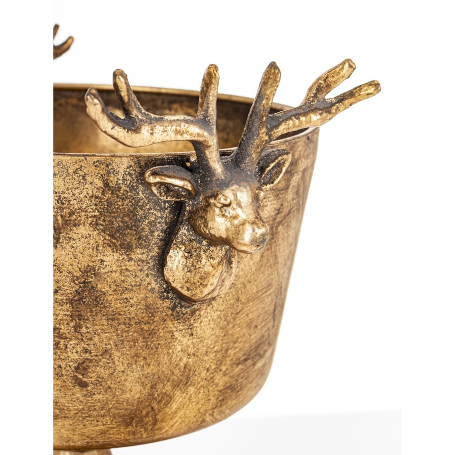 Osłonka metalowa złota 22,5x25x18 cm na podstawce ANTICO small