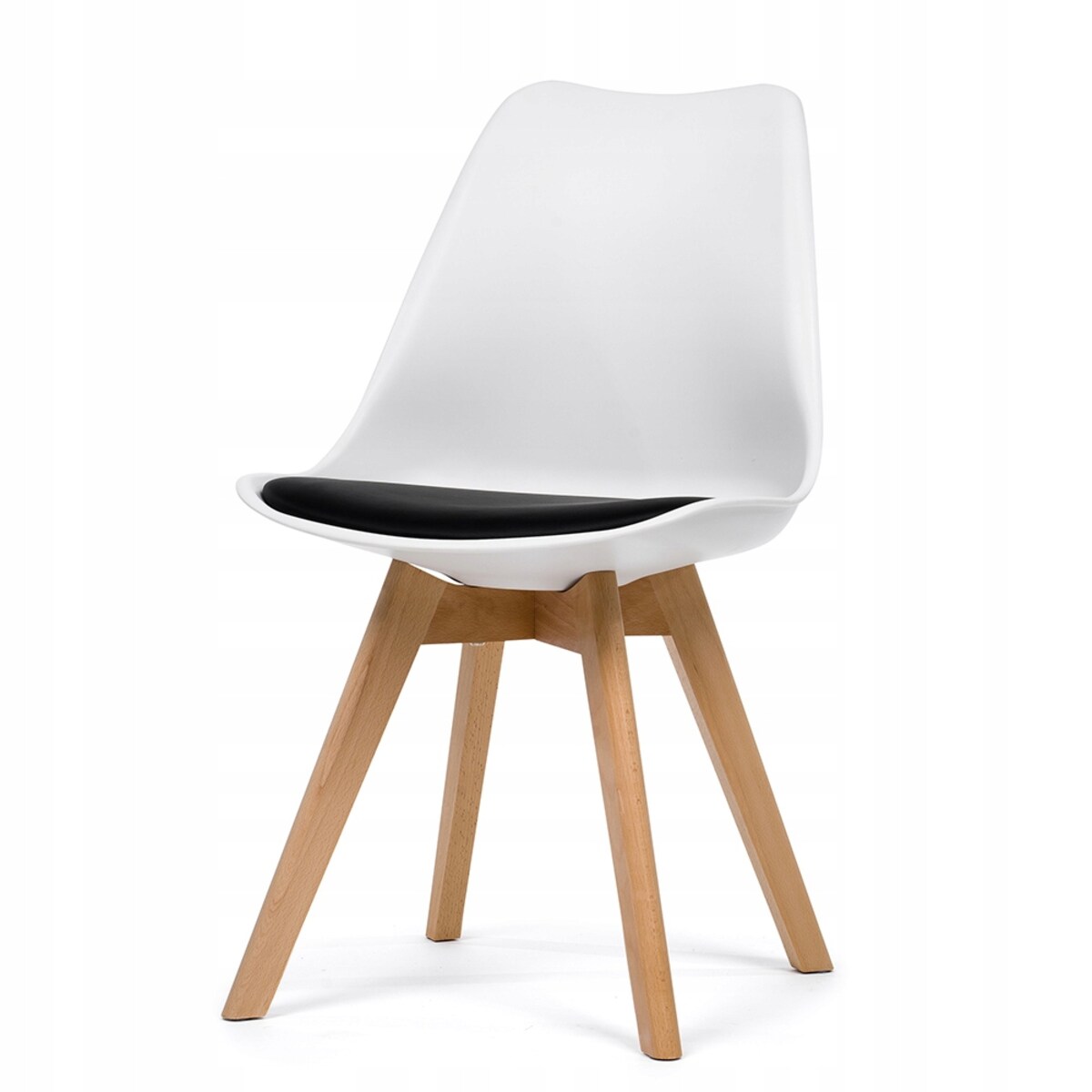 Krzesło skandynawskie do salonu jadalni kuchni nowoczesne DUBLIN biało-czarny