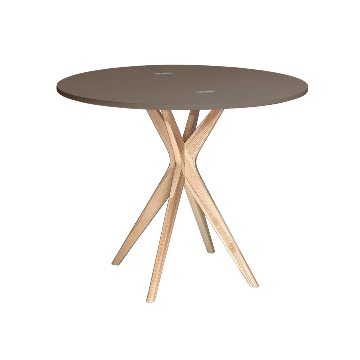 Stół półokrągły CUTTI 90x90 rozkładany brązowy/jesion