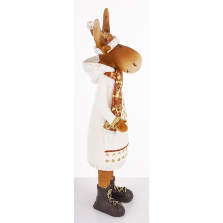 Figurka - łoś 33x10x10 cm ALCE w białej sukience