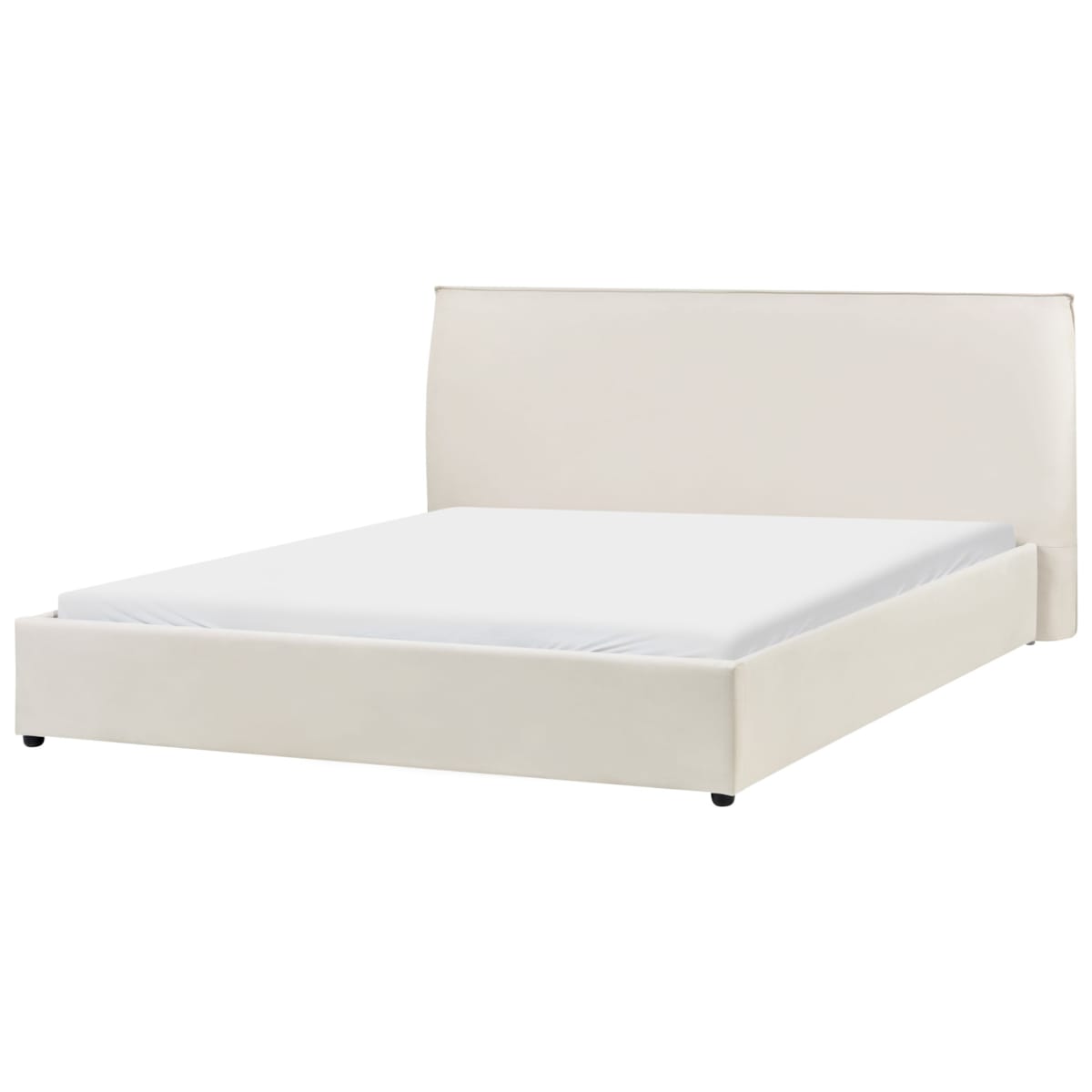 Łóżko wodne Welur LAVAUR 180 x 200 cm Złamana biel