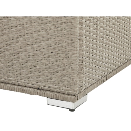 Skrzynia ogrodowa z technorattanu 155 x 75 cm beżowoszara MODENA