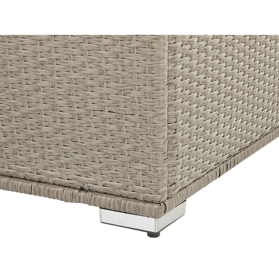Skrzynia ogrodowa z technorattanu 155 x 75 cm beżowoszara MODENA