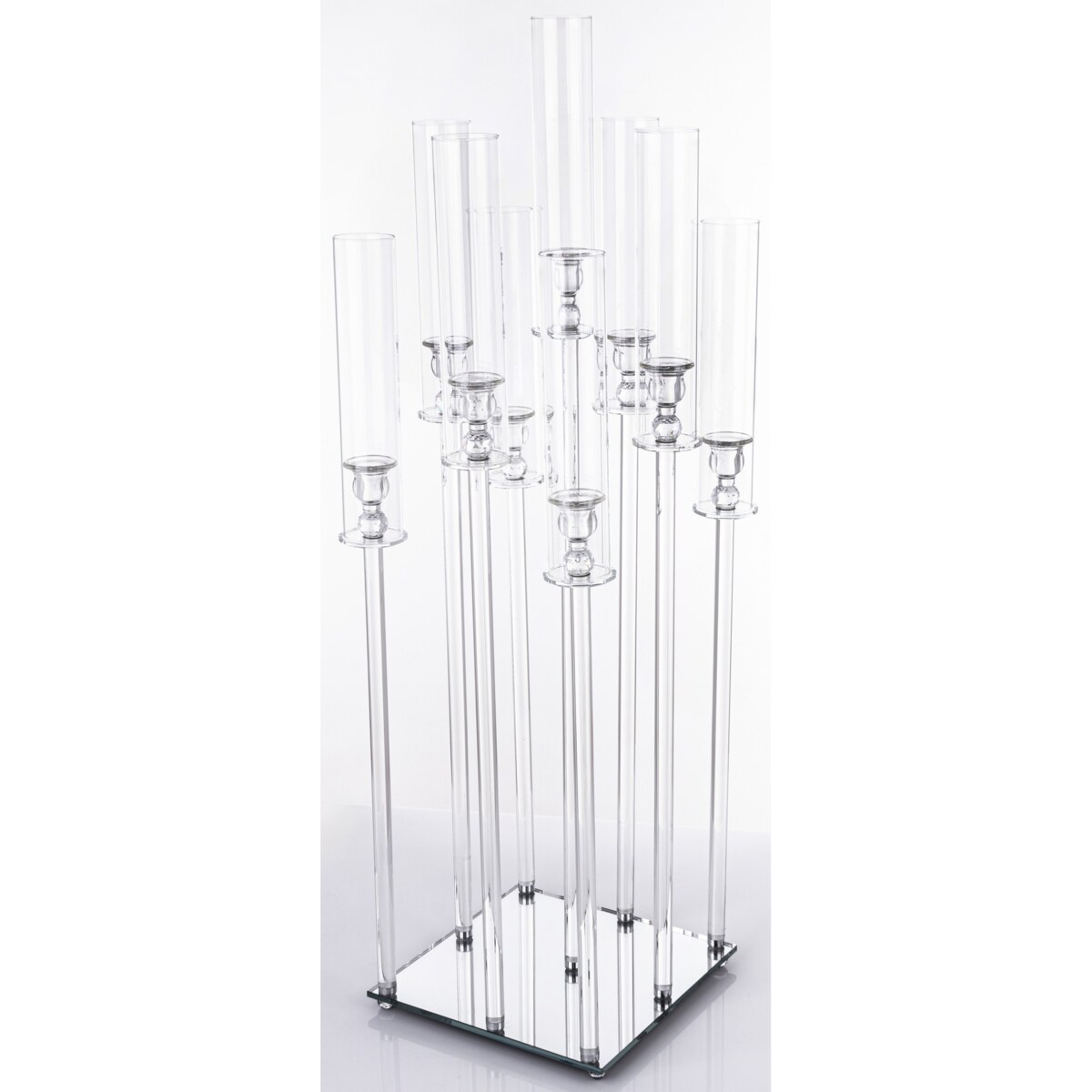 Świecznik ozdobny szklany na 9 świec 104x36x33 cm MULTISY