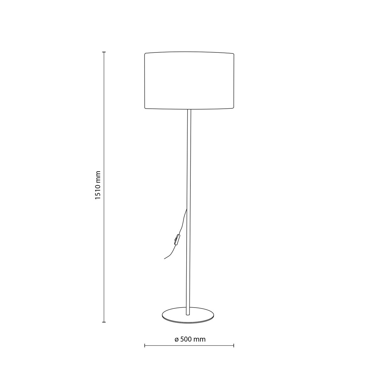 Lampa Stojąca Tk Lighting Dalum Oliwkowa Podłogowa 1Xe27 Abażur 50Cm, Wysokość 151Cm -1Szt.