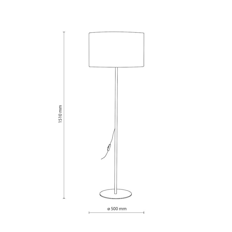 Lampa Stojąca Tk Lighting Dalum Oliwkowa Podłogowa 1Xe27 Abażur 50Cm, Wysokość 151Cm -1Szt.