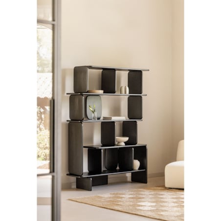 Regał z drewna mango czarmy Agathe 190x140 cm