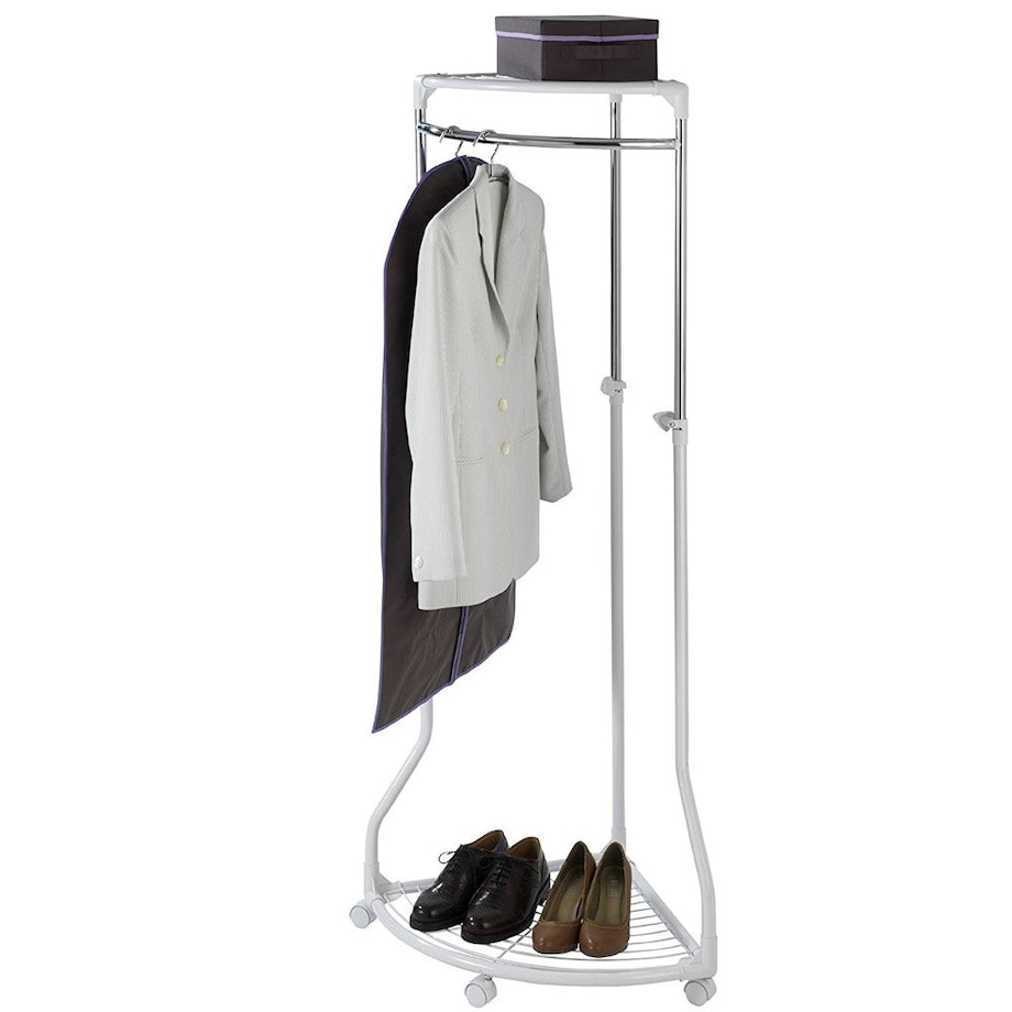 Narożny wieszak na ubrania - szafa na kółkach, WENKO