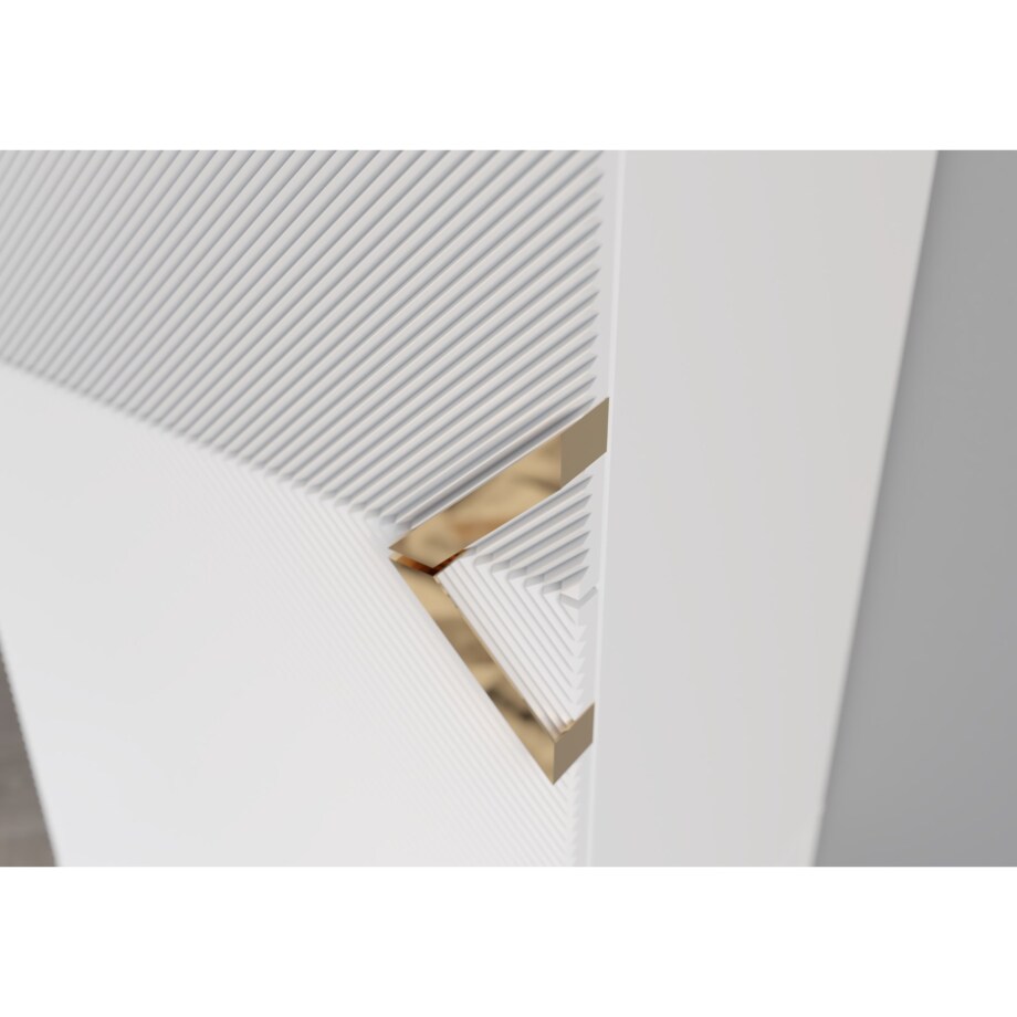 Drewniana komoda Visby DEMI HIGH 2D / kolor biały + białe nogi / szer. 50,5 cm