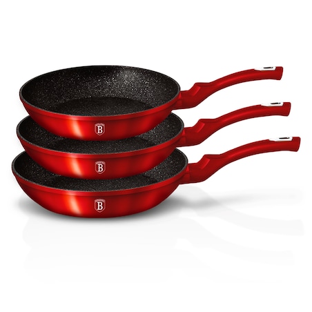 Zestaw 3 patelni marmurowych BerlingerHaus Burgundy BH-1288