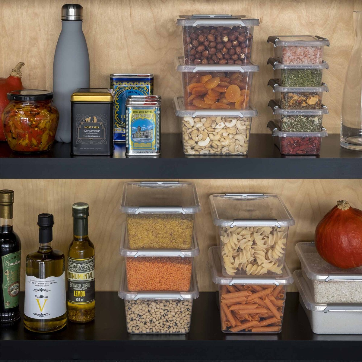 Pojemnik Plastikowy Pudełko Z Pokrywą Na Żywność Antybakteryjne 3X 0,85L