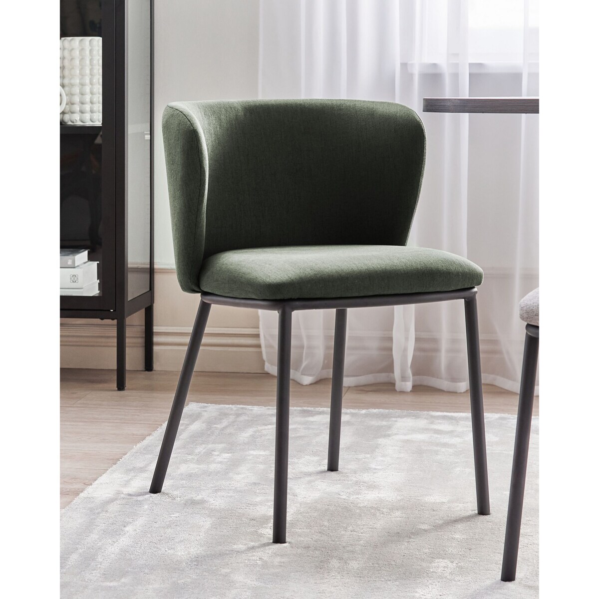 2 krzesła do jadalni ciemnozielone MINA