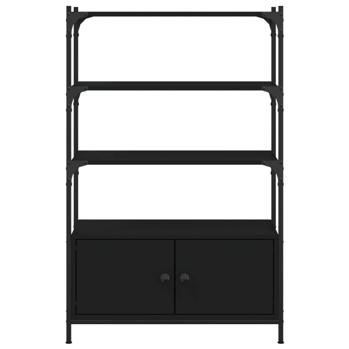 vidaXL 3-poziomowy regał na książki, czarny, 70x30x109,5 cm